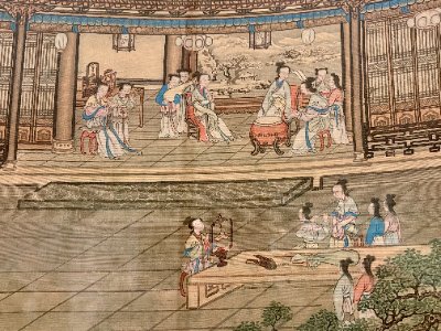 Court Ladies Preparing Newly Woven Silk