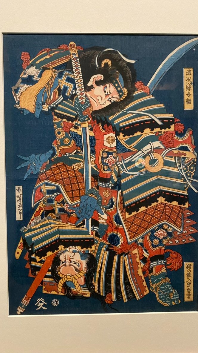 Watanabe no Gengo Tsuna and Inokuma Nyūdō Raiun, from an untitled series of warriors in combat