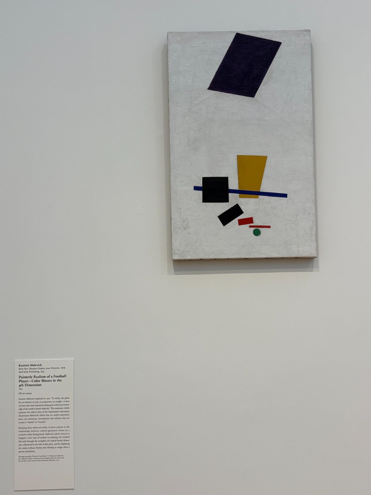 Painterly Realism of a Football Player-Color Masses in the 4th Dimension