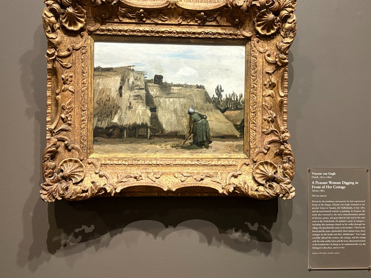 A Peasant Woman Digging in Front of Her Cottage